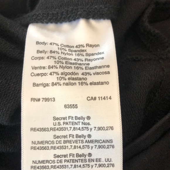 NWT! A pea in the pod black French terry leggings - Picture 4 of 6